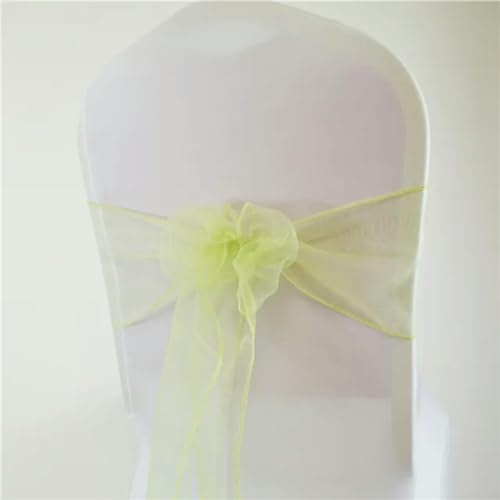 OIFAODAO, (50/100 Stück Organza-Stuhlschärpen mit Schleife for Hochzeit, Event, Party, Bankett, Hoteldekoration, Outdoor-Party, Stuhldekoration, Zubehör,Stuhlschleifen(Green,50pcs) von OIFAODAO