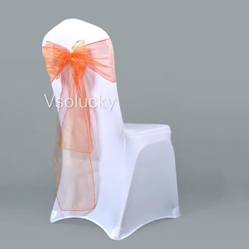 OIFAODAO, 1 Stück, transparente Organza-Stuhlschärpen, Schleifenabdeckung for Hochzeit, Party, Geburtstag, Dusche, Dekoration,Stuhlschleifen(Orange) von OIFAODAO