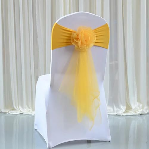 OIFAODAO, 1 Stück Hochzeits-Stuhlschleife, Organza-Stuhlschärpe, Blumen-Stuhlbezug, Knoten for Bankett, Event, Geburtstag, Party-Dekoration,Stuhlschleifen(A05) von OIFAODAO