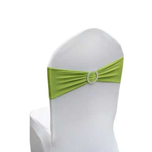 OIFAODAO, 1 Stück Stretch-Spandex-Stuhlschärpen, Schleifenbänder, Knoten mit Schnalle for Hotel, Hochzeit, Party, Bankett, Geschäftstreffen,Stuhlschleifen(Grass Green) von OIFAODAO