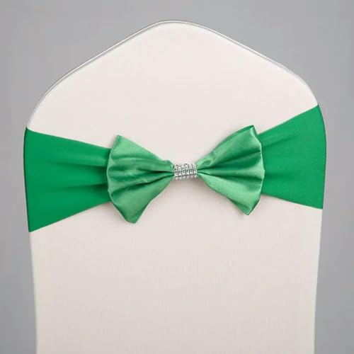OIFAODAO, 10 Stück/50 Stück Hochzeit Satin Stuhl Schärpen elastische Stretch Schärpe Krawatte Hotel Geburtstag Party Dekoration Spandex Schleife,Stuhlschleifen(Emerald Green,50pcs) von OIFAODAO