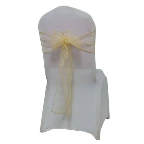 OIFAODAO, 10 Stück Organza-Stuhlschärpen, kristallklarer Tüll, Stuhlschleifen, Krawattenband for Hochzeit, Geburtstag, Abschlussfeier, Verlobung, Bankett, Dekoration,Stuhlschleifen(Champagne) von OIFAODAO