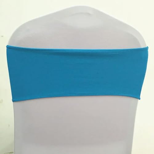 OIFAODAO, 10 stücke/50 stücke Spandex Hochzeit Stuhl Schärpe Schärpen Hotel Party Bankett Dekoration Elastische Stretch Schleife gürtel Krawatten,Stuhlschleifen(Turquoise,50pcs) von OIFAODAO