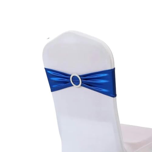 OIFAODAO, 20 Teile/los Metallic Gold Silber Stuhl Bands Hochzeit Dekoration Spandex Schärpen Bogen for Party-Event Hotel Bankett Hause,Stuhlschleifen(Royal Blue) von OIFAODAO