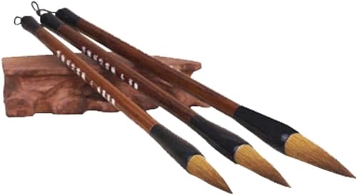 OIFAODAO, 3-teiliges Pinselset for chinesische Kalligraphie, kleine bis mittelgroße Kalligraphiepinsel for Malen, Schreiben, Kunstzeichnen, Wolfshaar,Chinesische Pinsel OIFAODAO, 3-teiliges Pinselset for chinesische Kalligraphie, kleine bis mittelgroße Kalligraphiepinsel for Malen, Schreiben, Kunstzeichnen, Wolfshaar,Chinesische Pinsel von OIFAODAO