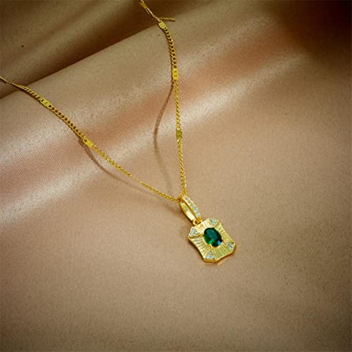 OIFAODAO, 316L Edelstahl Geometrische Oval Grün Kristall Zirkon Anhänger Halskette for Frauen Neue Luxus Mädchen Schmuck Kette Geschenk,Damenkette OIFAODAO, 316L Edelstahl Geometrische Oval Grün Kristall Zirkon Anhänger Halskette for Frauen Neue Luxus Mädchen Schmuck Kette Geschenk,Damenkette von OIFAODAO