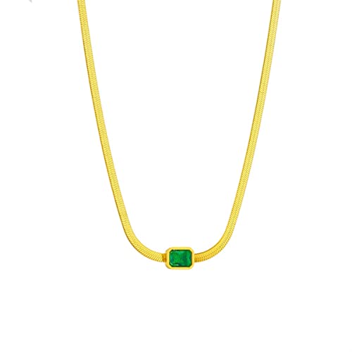 OIFAODAO, 316L Edelstahl Geometrische Quadrat Grün Kristall Anhänger Halskette for Frauen Mode Flache Schlange Kette Schmuck Geschenke,Damenkette OIFAODAO, 316L Edelstahl Geometrische Quadrat Grün Kristall Anhänger Halskette for Frauen Mode Flache Schlange Kette Schmuck Geschenke,Damenkette von OIFAODAO
