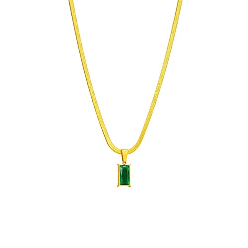 OIFAODAO, 316L Edelstahl Geometrische Quadrat Grün Kristall Anhänger Halskette for Frauen Mode Lichtecht Kette Schmuck Geschenke,Damenkette OIFAODAO, 316L Edelstahl Geometrische Quadrat Grün Kristall Anhänger Halskette for Frauen Mode Lichtecht Kette Schmuck Geschenke,Damenkette von OIFAODAO