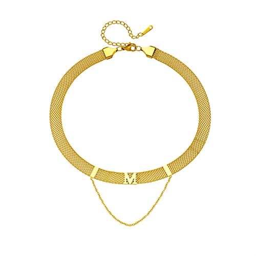 OIFAODAO, 316L Edelstahl Gold Farbe M Brief Drehmomente Choker Halskette for Frauen Neue Mädchen Kurze Kette Hip Hop Schmuck Geschenke,Damenkette OIFAODAO, 316L Edelstahl Gold Farbe M Brief Drehmomente Choker Halskette for Frauen Neue Mädchen Kurze Kette Hip Hop Schmuck Geschenke,Damenkette von OIFAODAO