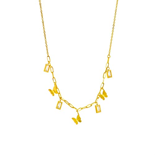 OIFAODAO, 316L Edelstahl Quadratischen Weißen Kristall Schmetterling Anhänger Halskette for Frauen Neue Mädchen Schlüsselbein Ketten Schmuck Geschenke,Damenkette OIFAODAO, 316L Edelstahl Quadratischen Weißen Kristall Schmetterling Anhänger Halskette for Frauen Neue Mädchen Schlüsselbein Ketten Schmuck Geschenke,Damenkette von OIFAODAO