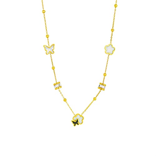 OIFAODAO, 316L Edelstahl Schmetterling Blume Anhänger Halskette for Frauen 2022 Neue Trend Mädchen Halsband Kette Schmuck Geschenke Bijoux,Damenkette OIFAODAO, 316L Edelstahl Schmetterling Blume Anhänger Halskette for Frauen 2022 Neue Trend Mädchen Halsband Kette Schmuck Geschenke Bijoux,Damenkette von OIFAODAO