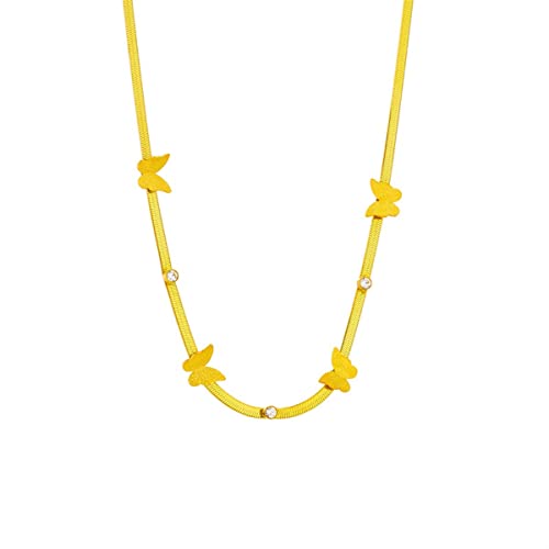 OIFAODAO, 316L Edelstahl Schmetterling Kristall Zirkon Choker Halskette for Frauen Flache Schlangenkette Feiner Schmuck Geschenke,Damenkette OIFAODAO, 316L Edelstahl Schmetterling Kristall Zirkon Choker Halskette for Frauen Flache Schlangenkette Feiner Schmuck Geschenke,Damenkette von OIFAODAO