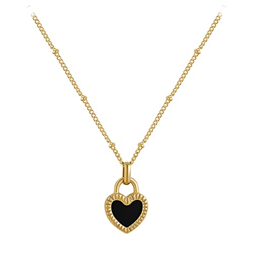 OIFAODAO, 316L Edelstahl Schwarz Pfirsich Herz Zirkon Kristall Anhänger Halskette for Frauen Neue Luxus Schmuck Geschenke,Damenkette OIFAODAO, 316L Edelstahl Schwarz Pfirsich Herz Zirkon Kristall Anhänger Halskette for Frauen Neue Luxus Schmuck Geschenke,Damenkette von OIFAODAO
