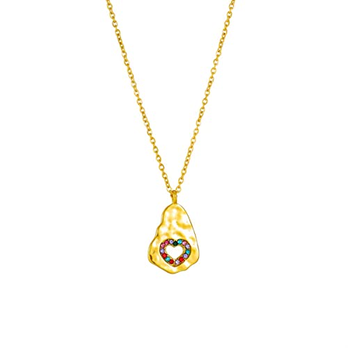 OIFAODAO, 316L Edelstahl Unregelmäßigen Herz Farbige Zirkon Anhänger Halskette for Frauen Mode Mädchen Trendy Kette Schmuck Geschenke,Damenkette OIFAODAO, 316L Edelstahl Unregelmäßigen Herz Farbige Zirkon Anhänger Halskette for Frauen Mode Mädchen Trendy Kette Schmuck Geschenke,Damenkette von OIFAODAO