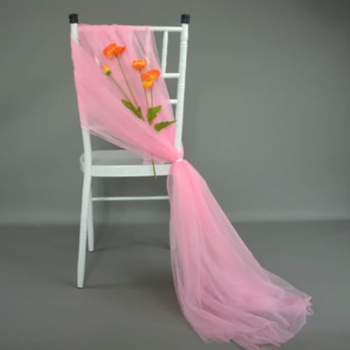 OIFAODAO, 50 Stück weiche Stuhlschärpen, Stuhlschleifen, Hochzeitsdekoration for Stuhlhussen, Partys, Veranstaltungen, Bankettdekorationen, 80 cm x 200,Stuhlschleifen(Dark Pink,10 pcs) von OIFAODAO