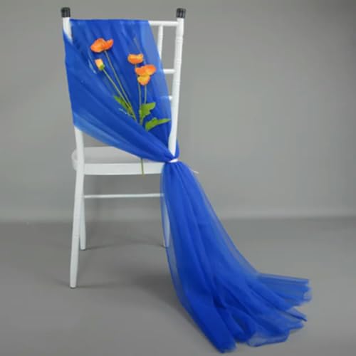 OIFAODAO, 50 Stück weiche Stuhlschärpen, Stuhlschleifen, Hochzeitsdekoration for Stuhlhussen, Partys, Veranstaltungen, Bankettdekorationen, 80 cm x 200,Stuhlschleifen(Royal Blue,10 pcs) von OIFAODAO