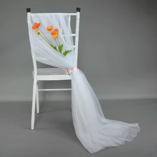OIFAODAO, 50 Stück weiche Stuhlschärpen, Stuhlschleifen, Hochzeitsdekoration for Stuhlhussen, Partys, Veranstaltungen, Bankettdekorationen, 80 cm x 200,Stuhlschleifen(White,10 pcs) von OIFAODAO
