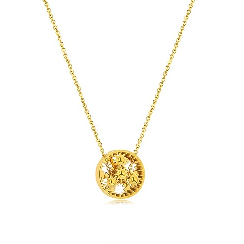 OIFAODAO, Benutzerdefinierter runder Anhänger Mode Gold Edelstahl Schmuck personalisierte Halskette Frauen,Damenkette von OIFAODAO