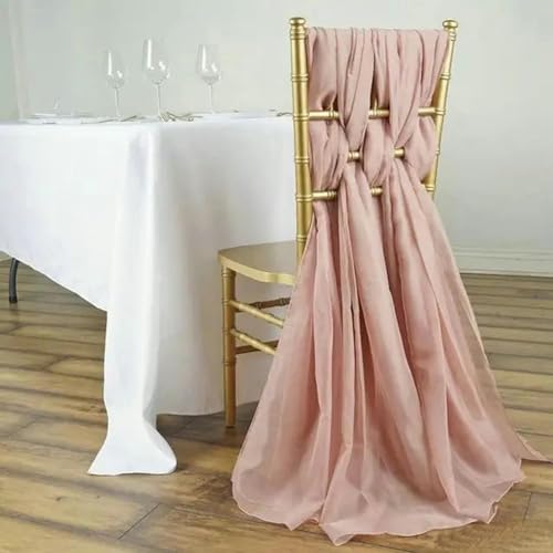 OIFAODAO, Chiffon-Stuhlschärpe for Hochzeitsveranstaltungen, Brautparty-Dekoration, Stuhlschärpe, Tüll-Stuhl-Tutu-Rock,Stuhlschleifen(Old Pink) von OIFAODAO