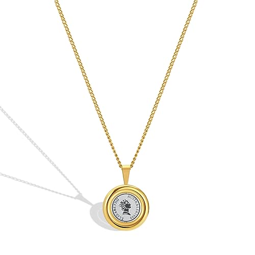 OIFAODAO, Edelstahl Metall Runde Foto Anhänger Königin Elizabeth II 18k Gold Münze Disc Charm Halskette,Damenkette OIFAODAO, Edelstahl Metall Runde Foto Anhänger Königin Elizabeth II 18k Gold Münze Disc Charm Halskette,Damenkette von OIFAODAO