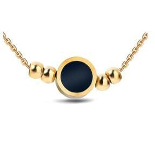 OIFAODAO, Emaillierte Halskette mit rundem Anhänger aus Edelstahl for Damen,Damenkette(Goldcolor) von OIFAODAO
