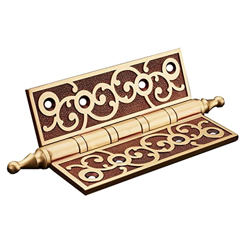 OIFAODAO, Europäische Messing Dicken Lager Scharniere/Holz Tür Schwarz Gold Stumm Scharniere mit Schrauben,Türscharniere im europäischen Stil(4INCH) von OIFAODAO