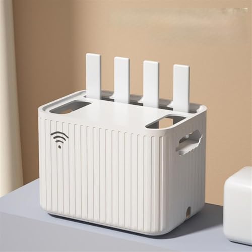 OIFAODAO, Kabelmanagementbox, Kunststoff-Sortierbox for Netzwerkkabel, verschleißfest, Kabelaufbewahrungskoffer, WiFi-Router-Container, platzsparend, Kabel-Ordnungsbox,WiFi-Aufbewahrungsbox(White) von OIFAODAO