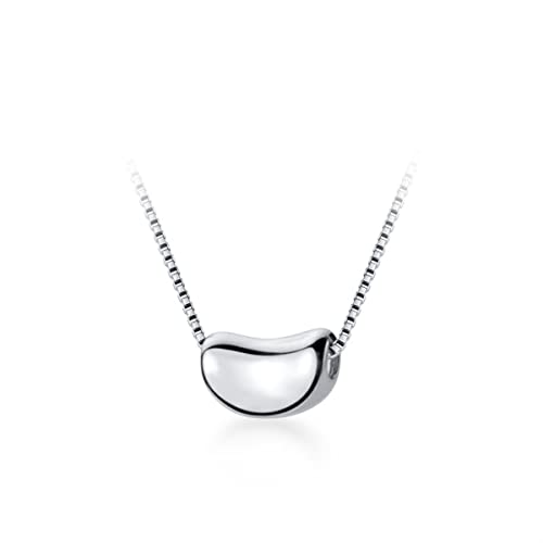 OIFAODAO, Neue Gliederkette Halskette for Damen Mode 925 Sterling Silber Bean Einfache Anhänger Edlen Schmuck Mädchen Geschenk,Damenkette OIFAODAO, Neue Gliederkette Halskette for Damen Mode 925 Sterling Silber Bean Einfache Anhänger Edlen Schmuck Mädchen Geschenk,Damenkette von OIFAODAO