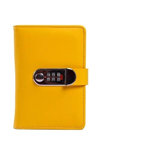 OIFAODAO, Notebook Tragbares kreatives Passwort-Tagebuch Multifunktions-Notizblock mit Sperrung Schreibwaren Notizbücher und Tagebücher Skizzenbuch,Notizbuch(Yellow) von OIFAODAO