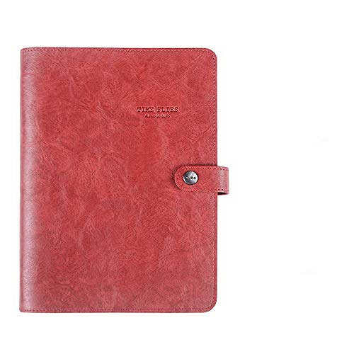 OIFAODAO, Notizbuch, Agenda, Retro, Vintage, Ledereinband, Loseblatt-Notizbuch, auswechselbares Papier, Reisender, Notizblock, Schreibwaren,Notizbuch(Red,175mmx235mm) von OIFAODAO