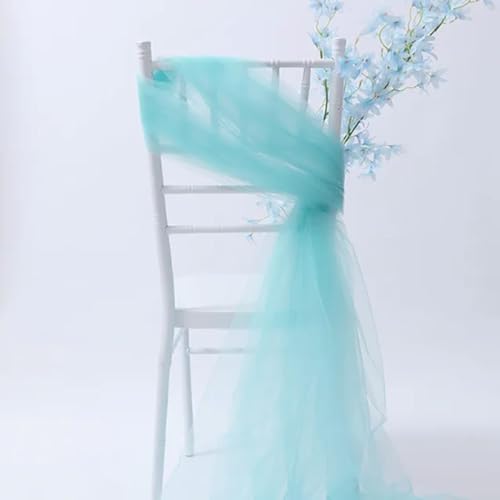 OIFAODAO, Organza-Stuhlschärpen, Blockschärpen, Stuhlschleifen, Hochzeitsfeier, Bankettveranstaltung, Stuhldekoration,Stuhlschleifen(Blue,50pcs) von OIFAODAO