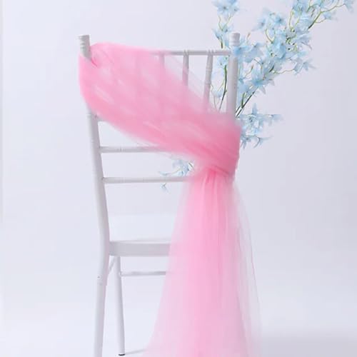 OIFAODAO, Organza-Stuhlschärpen, Blockschärpen, Stuhlschleifen, Hochzeitsfeier, Bankettveranstaltung, Stuhldekoration,Stuhlschleifen(Pink,10pcs) von OIFAODAO