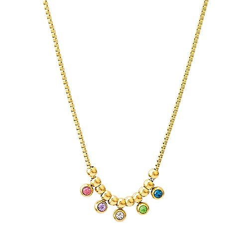 OIFAODAO, Phantasie Multicolor Strass Halsketten Frauen Geschenk Neue Gold Farbe Mode Kristall,Damenkette OIFAODAO, Phantasie Multicolor Strass Halsketten Frauen Geschenk Neue Gold Farbe Mode Kristall,Damenkette von OIFAODAO