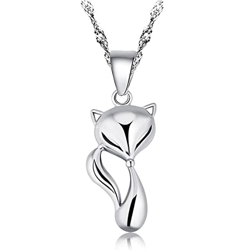 OIFAODAO, Sterling Silber 925 Halskette Frauen Schmuck Tier Fuchs Anhänger Link Kette Chocker for Hochzeit Engagement Party,Damenkette OIFAODAO, Sterling Silber 925 Halskette Frauen Schmuck Tier Fuchs Anhänger Link Kette Chocker for Hochzeit Engagement Party,Damenkette von OIFAODAO