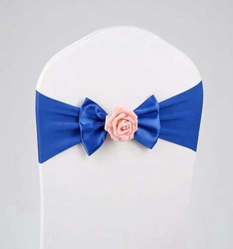 OIFAODAO, Stuhlschärpe mit Fliege, Butterly Rose Ball, Hochzeitsdekoration, Spandex-Schärpe, Party,Stuhlschleifen(Royal Blue) von OIFAODAO
