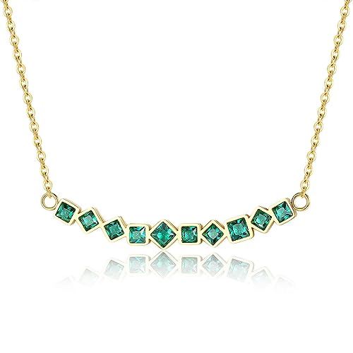 OIFAODAO, Trendy Damen CZ Edelstein Anhänger Halskette Vergoldet 18K Kette Charm Diamant Edelstahl Schlüsselbein,Damenkette OIFAODAO, Trendy Damen CZ Edelstein Anhänger Halskette Vergoldet 18K Kette Charm Diamant Edelstahl Schlüsselbein,Damenkette von OIFAODAO