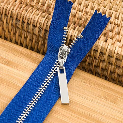 OIFAODAO, Y Zähne Kupferzahn Kleidung Ausschnitt Ledermantel Jacke Tasche Reißverschluss geschlossener Schwanz Zubehör,Reißverschlüsse(Blu,22 cm) von OIFAODAO