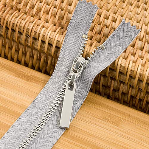 OIFAODAO, Y Zähne Kupferzahn Kleidung Ausschnitt Ledermantel Jacke Tasche Reißverschluss geschlossener Schwanz Zubehör,Reißverschlüsse(Gris,13CM) von OIFAODAO