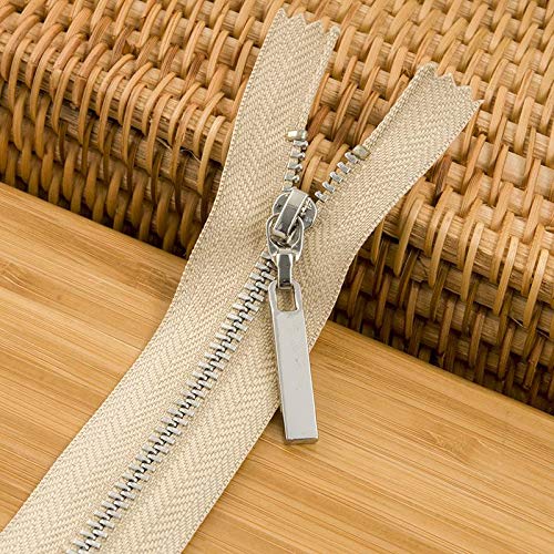 OIFAODAO, Y Zähne Kupferzahn Kleidung Ausschnitt Ledermantel Jacke Tasche Reißverschluss geschlossener Schwanz Zubehör,Reißverschlüsse(Khaki,17cm) von OIFAODAO