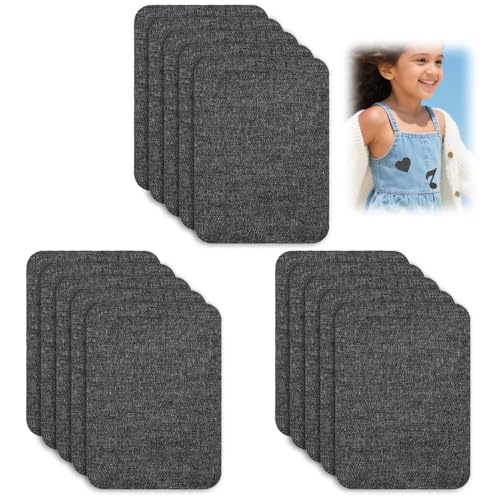 OIHCAZ Reparaturflicken zum Aufbügeln für Kleidung, 15 Stück, 100 % Baumwolle, zum Aufbügeln auf Stoffflicken, Premium-schwarzer Aufnäher für Kleidung, Jeans, Hosen, Kleider, Hemden, Mäntel von OIHCAZ