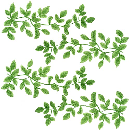 OIIKI 2 Paar 3D Spitze Wald Blätter Rebe Patches Dekoration Grün Nähen Stickerei Blatt Muster Applikationen Böhmische Schulterkragen Verzierung Kostüm DIY Handwerk Trims von OIIKI