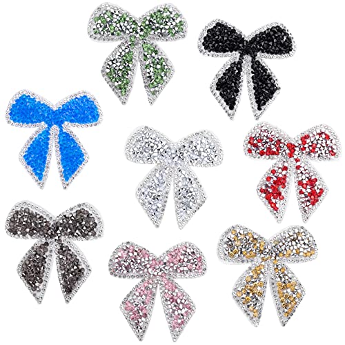OIIKI 8 Stück Schleifenknoten-Strass-Patches, zum Aufbügeln oder Aufnähen, Kristall-Schleifen-Applikationen mit rückseitigem Klebstoff, glitzernde Diamanten, dekoratives Zubehör, Bastelzubehör für Taschen, Kleider, Kleidung, 8 Farben OIIKI 8 Stück Schleifenknoten-Strass-Patches, zum Aufbügeln oder Aufnähen, Kristall-Schleifen-Applikationen mit rückseitigem Klebstoff, glitzernde Diamanten, dekoratives Zubehör, Bastelzubehör für Taschen, Kleider, Kleidung, 8 Farben von OIIKI