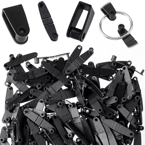 OIIKI 80 Stück Kunststoff-Schlüsselanhänger-Clips, schwarze Schlüsselanhänger-Verbinder, Ausweis-Gurt-Clips für Kartenhalter, Schlüsselringe, Karten, Schmuckherstellung, Handwerk OIIKI 80 Stück Kunststoff-Schlüsselanhänger-Clips, schwarze Schlüsselanhänger-Verbinder, Ausweis-Gurt-Clips für Kartenhalter, Schlüsselringe, Karten, Schmuckherstellung, Handwerk von OIIKI