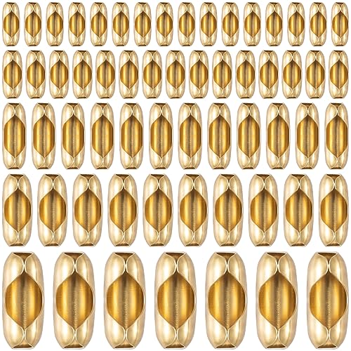 OIIKI Kugelketten-Verschlüsse, goldfarben, passend für 1,5/2,0/2,4/3,2/4,5 mm Kugelketten-Clips, Ersatz, 125 Stück OIIKI Kugelketten-Verschlüsse, goldfarben, passend für 1,5/2,0/2,4/3,2/4,5 mm Kugelketten-Clips, Ersatz, 125 Stück von OIIKI