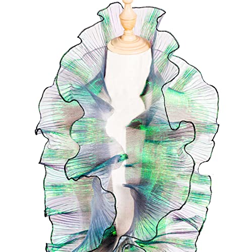 OIIKI Rüschen Plissee Organza Spitzenborte, 4,5 m, grüner Organza-Chiffon-Rüschenstoffbesatz, Tüll-Rüschen-Spitzenbordüre für Handwerk, Nähen, Kleiderbeutel, Dekoration, Applikation OIIKI Rüschen Plissee Organza Spitzenborte, 4,5 m, grüner Organza-Chiffon-Rüschenstoffbesatz, Tüll-Rüschen-Spitzenbordüre für Handwerk, Nähen, Kleiderbeutel, Dekoration, Applikation von OIIKI