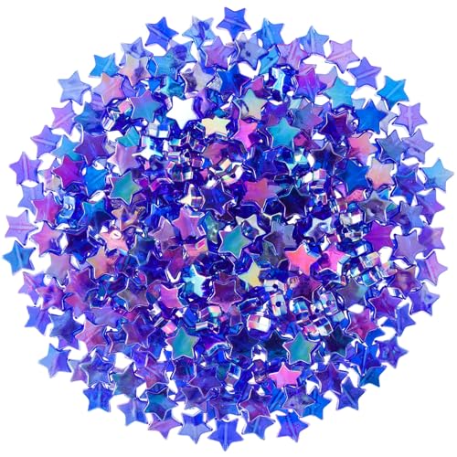 OIIKI Sternförmige Acrylperlen, Sternform, 11 mm, Acrylperlen für selbstgemachte Schmuckherstellung, Halskette, Armband, Zubehör, Dunkelblau, 200 Stück von OIIKI