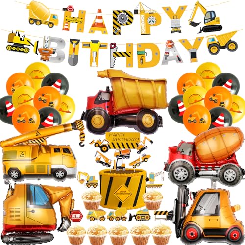 Bagger Deko Kindergeburtstag Party Luftballons - 32 Pcs Baustellen Happy Birthday Banner Kran Betonmischer Folienballons für Dekoration Zum Kindergeburtstag Baustelle Geburtstags Babyparty Dekor Bagger Deko Kindergeburtstag Party Luftballons - 32 Pcs Baustellen Happy Birthday Banner Kran Betonmischer Folienballons für Dekoration Zum Kindergeburtstag Baustelle Geburtstags Babyparty Dekor von OIODDYY
