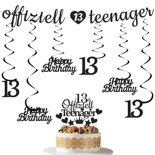 Offizielle Teenager Deko 13 Geburtstag - 15 Stück Schwarz Offizielle Teenager banner Kreis Dot Twinkle Hanging Streamer Tortenaufsatz Für Jungen Mädchen Geburtstagsparty Offizielle Teenager Deko 13 Geburtstag - 15 Stück Schwarz Offizielle Teenager banner Kreis Dot Twinkle Hanging Streamer Tortenaufsatz Für Jungen Mädchen Geburtstagsparty von OIODDYY