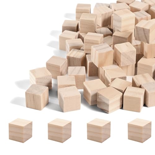 150 Stück Holzwürfel 20mm, Blanko Würfel Holz, Natürliche Holzklötzchen zum Basteln, Quadrat Holzklötze für DIY Handwerk, Malen, Lernen 150 Stück Holzwürfel 20mm, Blanko Würfel Holz, Natürliche Holzklötzchen zum Basteln, Quadrat Holzklötze für DIY Handwerk, Malen, Lernen von OIODKDEF