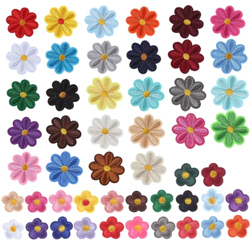 50 Stück Patches zum Aufbügeln, Blume Aufnäher zum Aufbügeln, Flicken zum Aufbügeln, 2 Größen Florale Aufnäher Kinder, Bügelbilder für Kleidung, Jeans, Taschen, Hut 50 Stück Patches zum Aufbügeln, Blume Aufnäher zum Aufbügeln, Flicken zum Aufbügeln, 2 Größen Florale Aufnäher Kinder, Bügelbilder für Kleidung, Jeans, Taschen, Hut von OIODKDEF